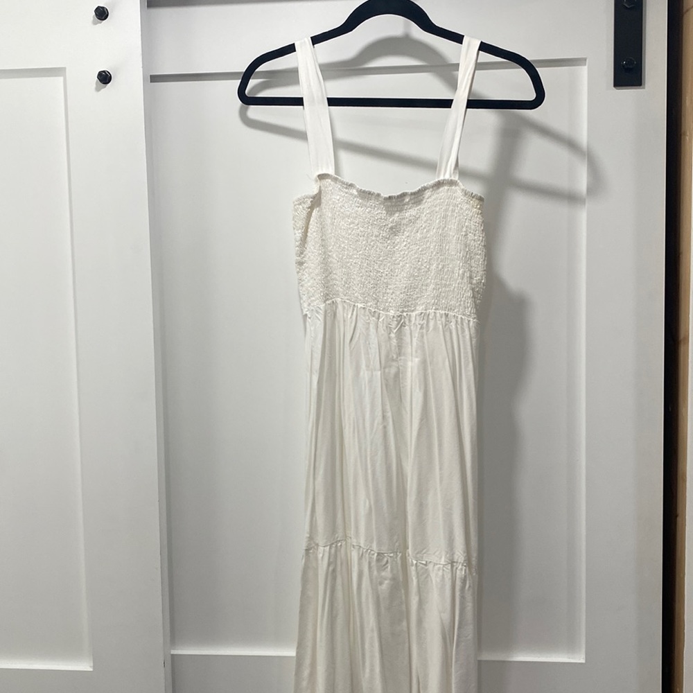Women’s white smocked maxi dress